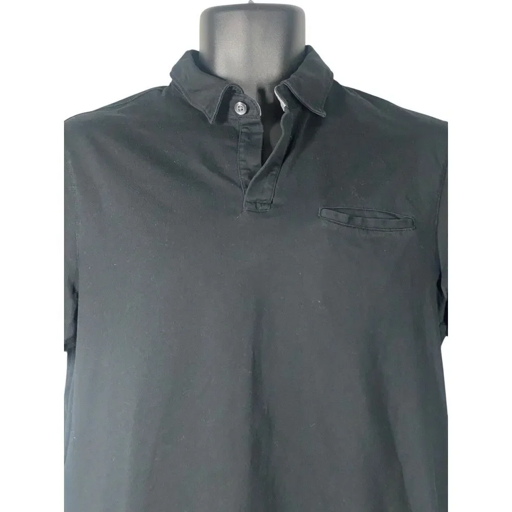 Banana‎ Republic Men's Fitted Pima Polo Shirt Black Short Sleeve Size Medium